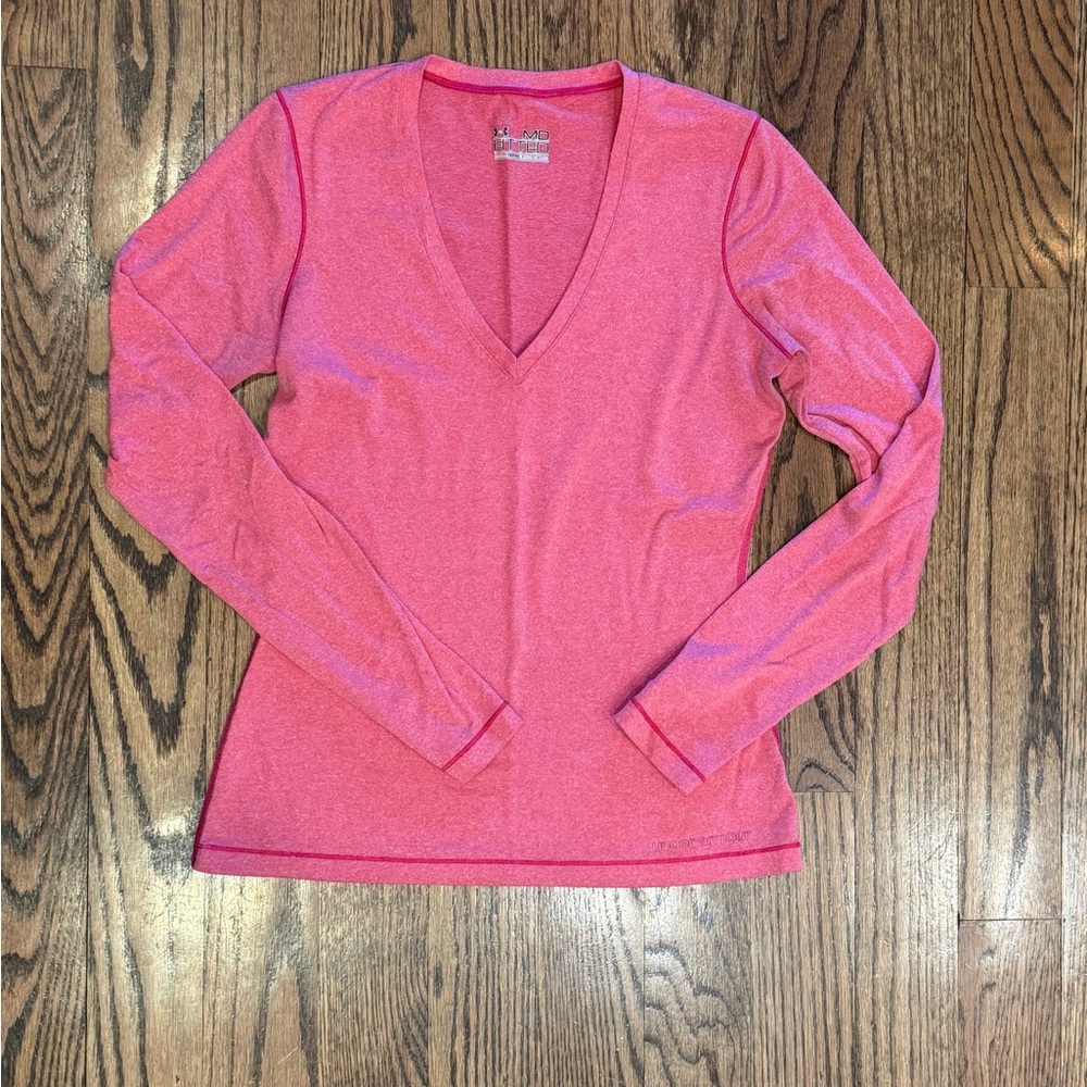 Under Armour Vibrant Pink Long Sleeve V-Neck Top